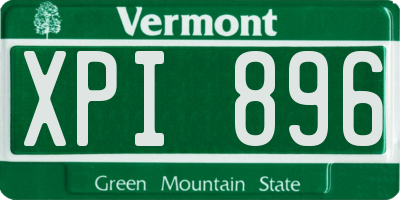 VT license plate XPI896