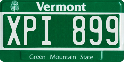 VT license plate XPI899