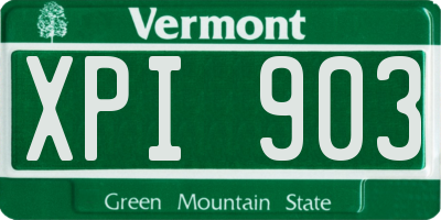 VT license plate XPI903