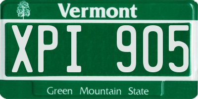VT license plate XPI905