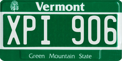 VT license plate XPI906