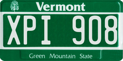 VT license plate XPI908