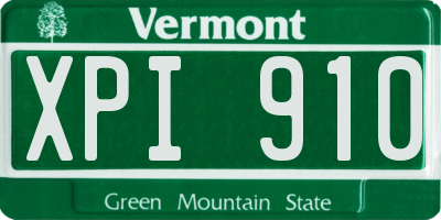 VT license plate XPI910