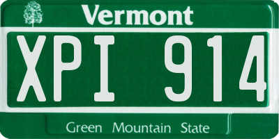 VT license plate XPI914