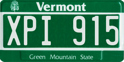 VT license plate XPI915