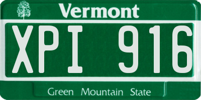 VT license plate XPI916