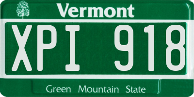 VT license plate XPI918