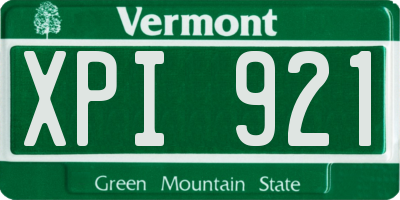 VT license plate XPI921