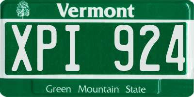 VT license plate XPI924
