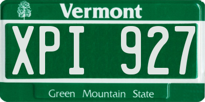 VT license plate XPI927