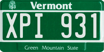 VT license plate XPI931