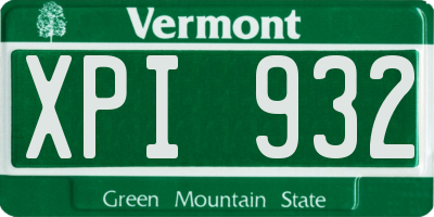 VT license plate XPI932