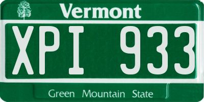 VT license plate XPI933
