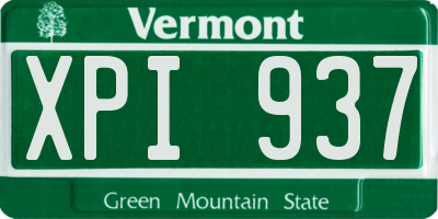 VT license plate XPI937