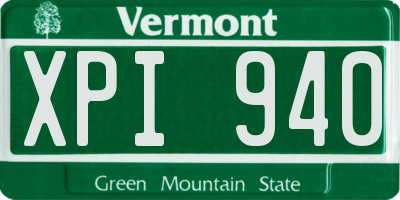 VT license plate XPI940