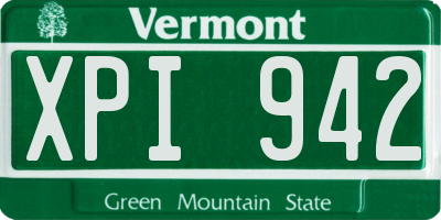 VT license plate XPI942