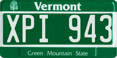 VT license plate XPI943