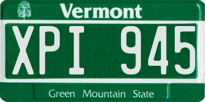 VT license plate XPI945