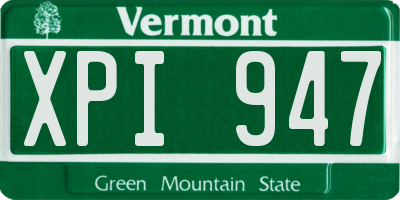 VT license plate XPI947
