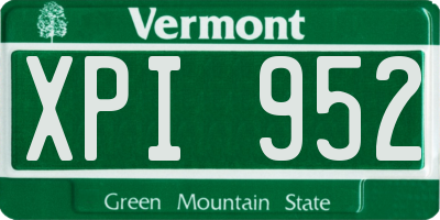 VT license plate XPI952