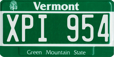 VT license plate XPI954