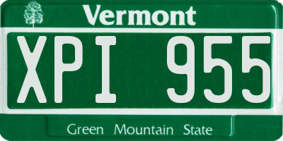 VT license plate XPI955