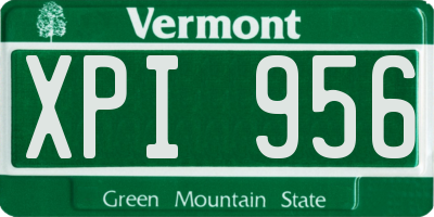 VT license plate XPI956