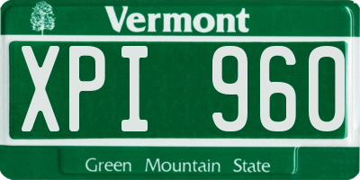 VT license plate XPI960