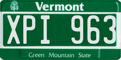 VT license plate XPI963