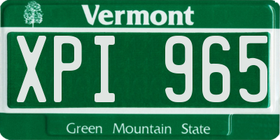 VT license plate XPI965