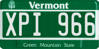 VT license plate XPI966