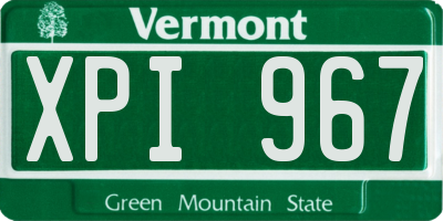 VT license plate XPI967