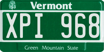 VT license plate XPI968