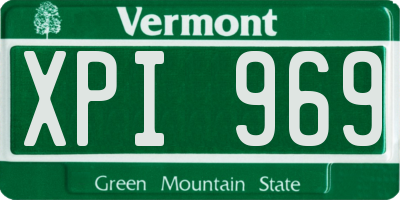 VT license plate XPI969