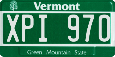 VT license plate XPI970