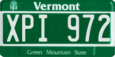VT license plate XPI972