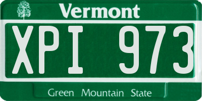 VT license plate XPI973