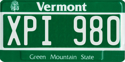 VT license plate XPI980