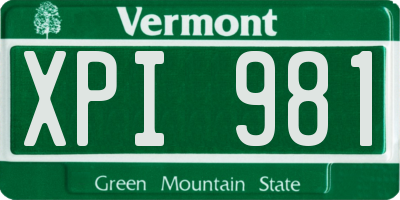 VT license plate XPI981