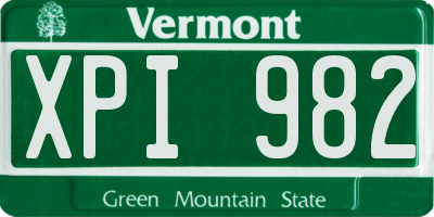 VT license plate XPI982