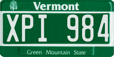 VT license plate XPI984