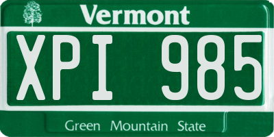 VT license plate XPI985