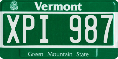VT license plate XPI987