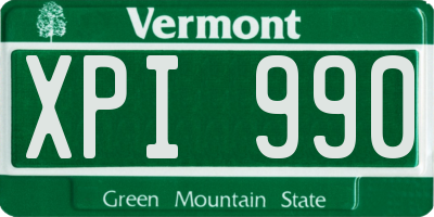 VT license plate XPI990