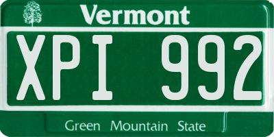 VT license plate XPI992
