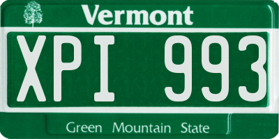 VT license plate XPI993