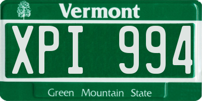 VT license plate XPI994