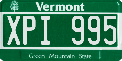 VT license plate XPI995