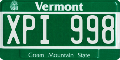 VT license plate XPI998