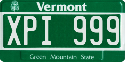 VT license plate XPI999